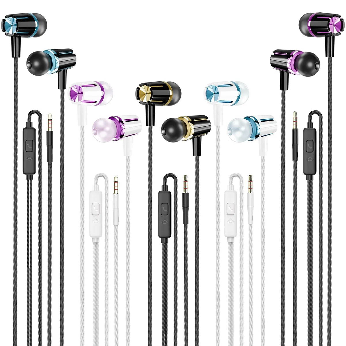 No Sew No Sew Rayleigh In-Ear Earbuds 5 Pack 3.5mm Black — product photo
