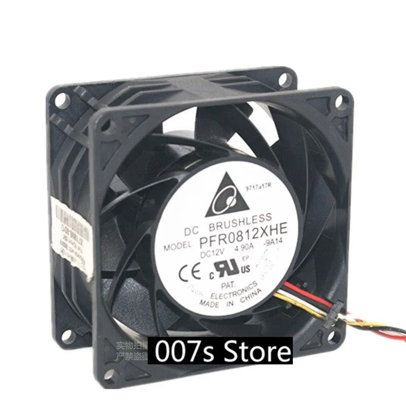 Heat River Tech LTD Heat River Tech LTD DELTA PFR0812XHE 8038 13000 RPM 12V 4.9A 80x80x38mm case fan — product photo