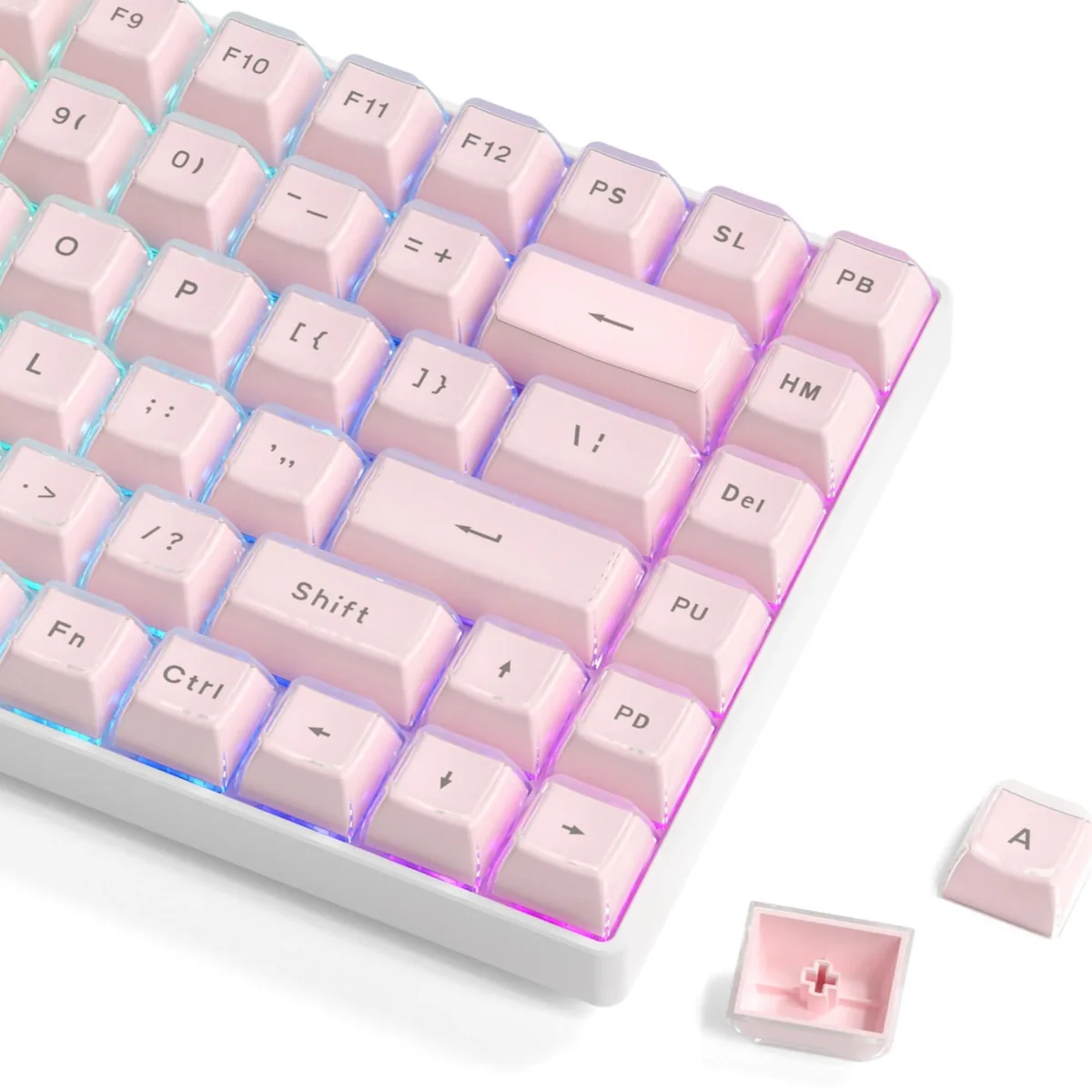 Womier Womier Pink Jelly Keycaps 113-Key OEM Profile PC+ABS Black — product photo