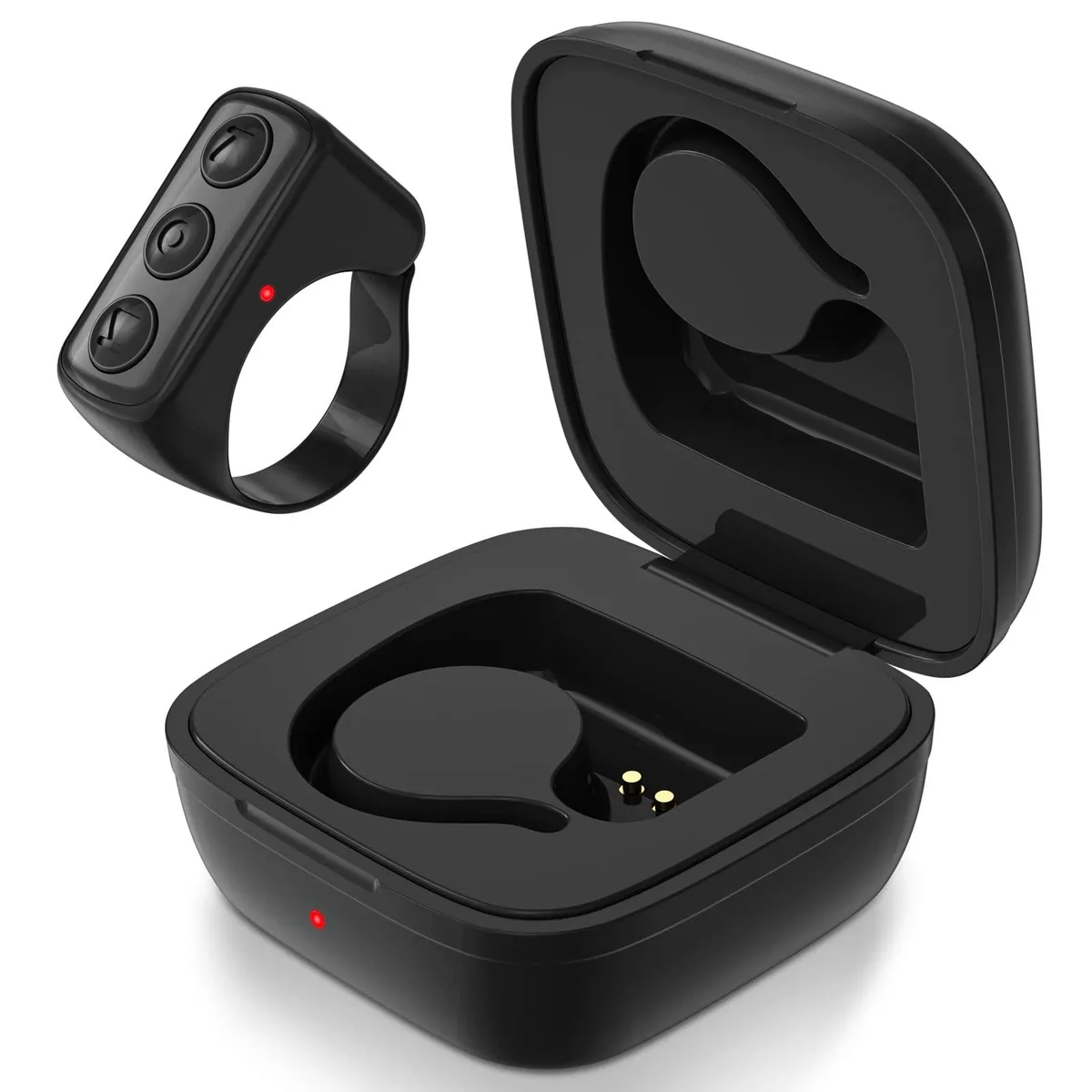 TYUOBOX Bluetooth Smart Ring Remote with Charging Case (Black) — product photo