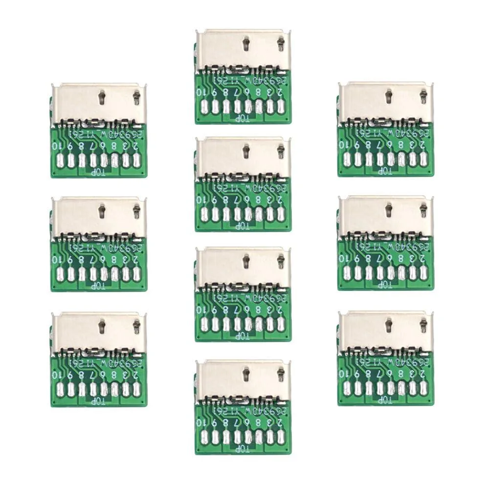Ten USB 3.0 Micro-B screw-mount extension cables, 50 cm each