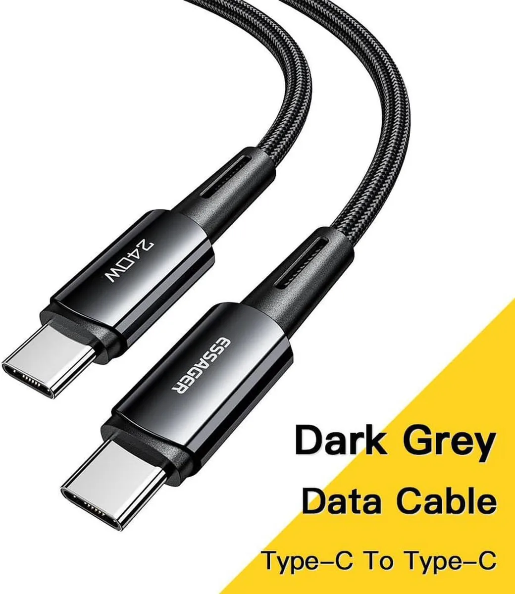 SMUGDESK SMUGDESK USB-C to USB-C Cable 240W 3.3ft 1-Pcs Fast Charge S21 Switch Black — product photo