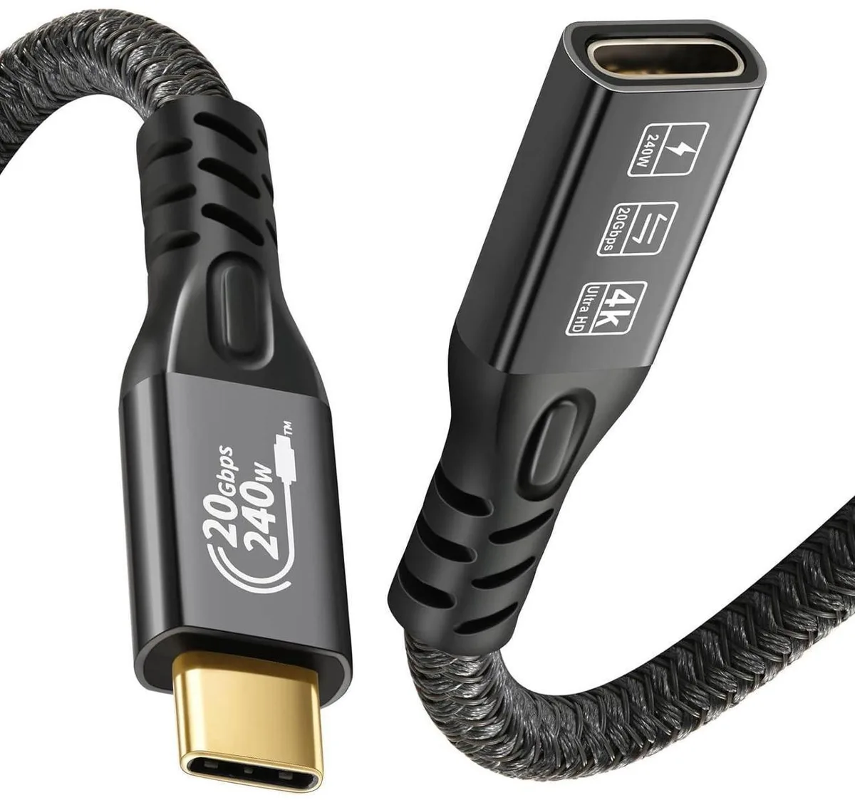 Aomoproing Aomoproing 20Gbps USB 3.2 Gen2 Type-C Male to Female Extension Cable 0.5m — product photo