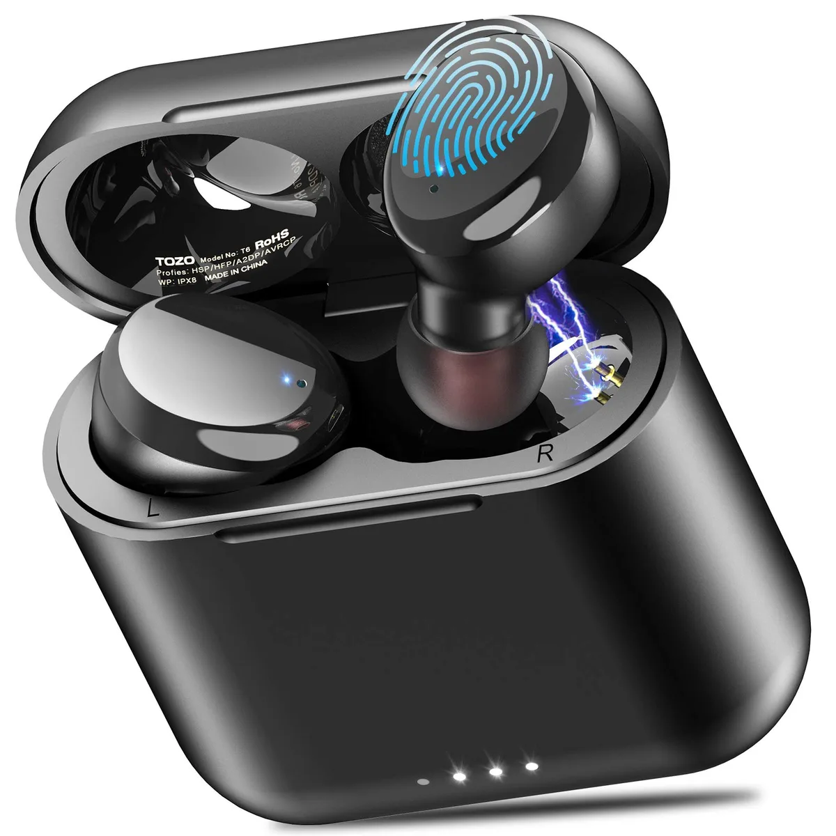 TOZO Store TOZO Store T6 Wireless Earbuds Bluetooth 5.0 IPX8 Black — product photo