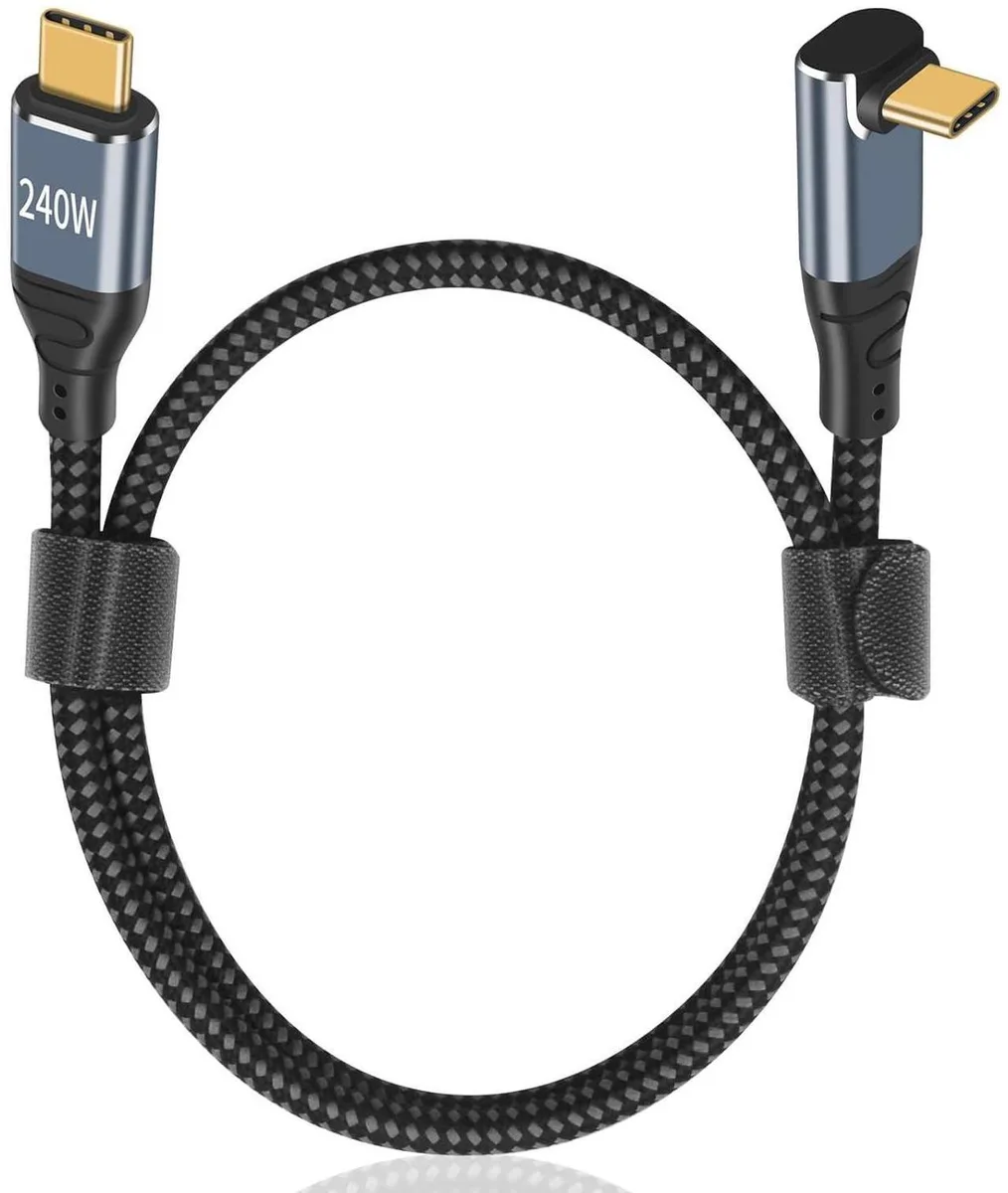 Aomoproing Aomoproing USB C 90 Degree Cable 10 ft 240W PD 3.1 Braided — product photo