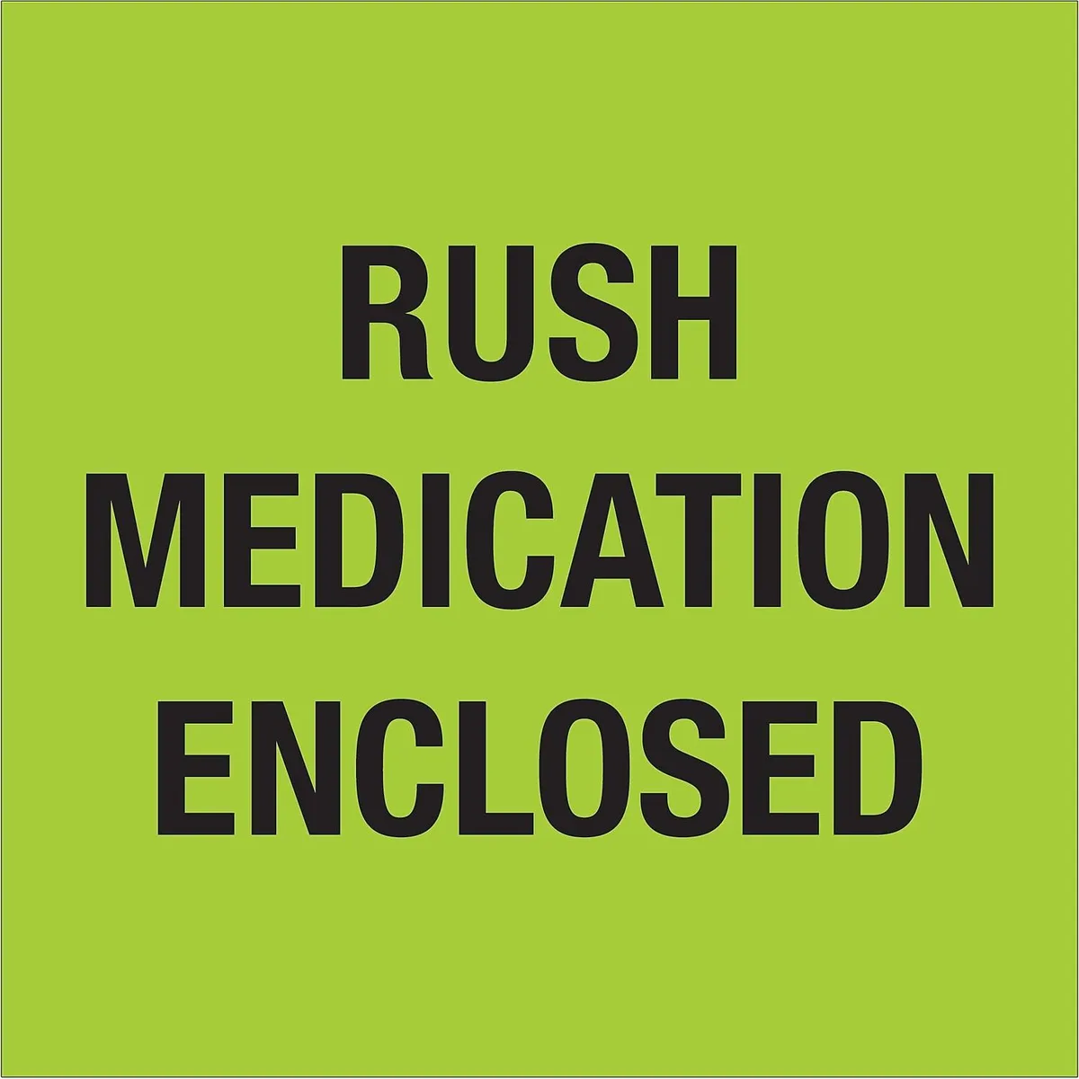 Tape Logic Tape Logic "Rush - Medication Enclosed" Fluorescent Green Labels 500/Roll DL1338 — product photo