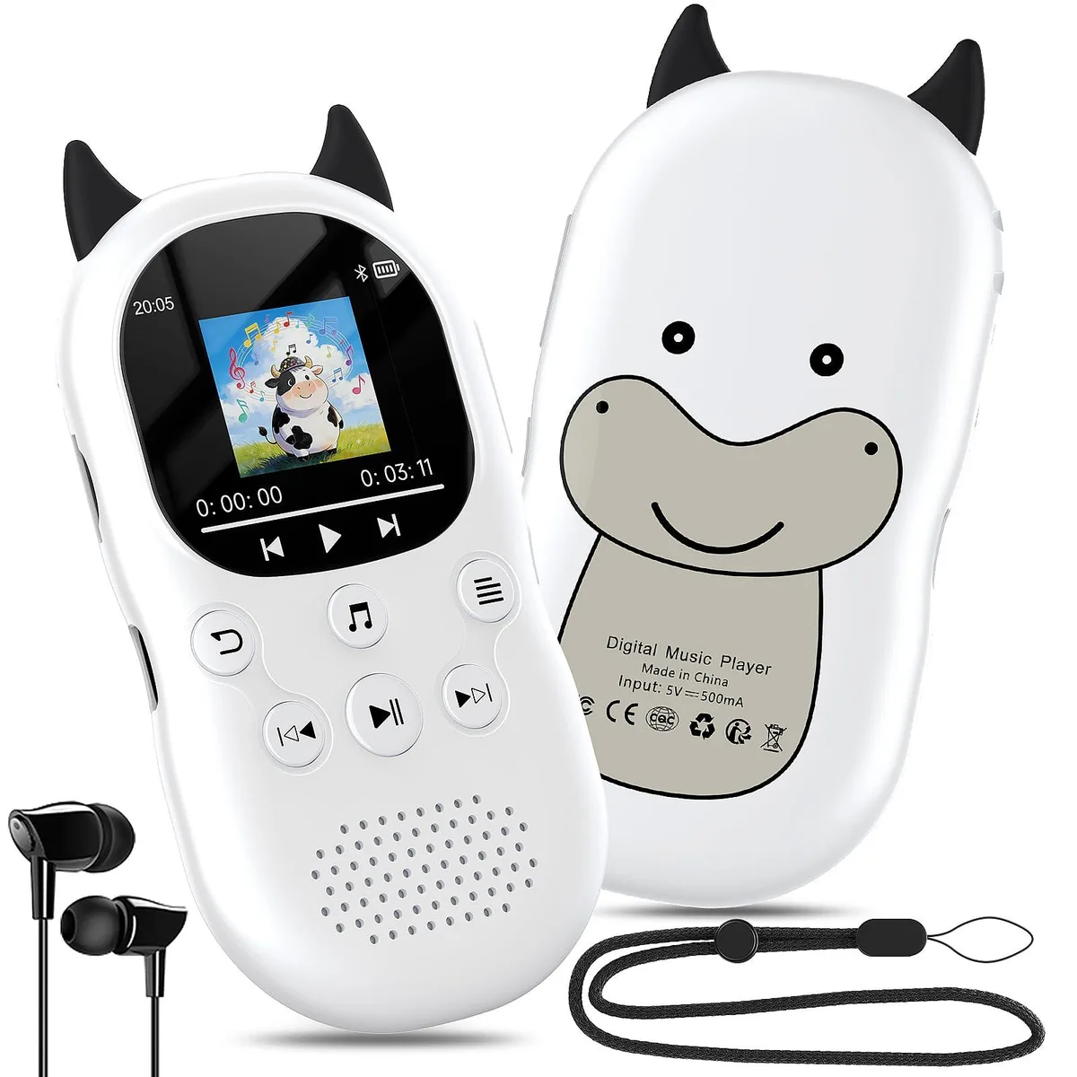 PINHUI 64GB MP3 Player Cow Bluetooth 5.3 Off-white — product photo