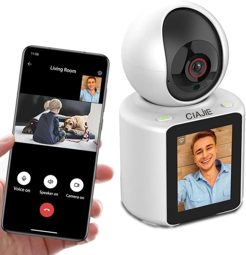 PISKEKAT PISKEKAT 2.8" Screen Security Camera 1080p 360° Pan/Tilt Two-Way Video — product photo