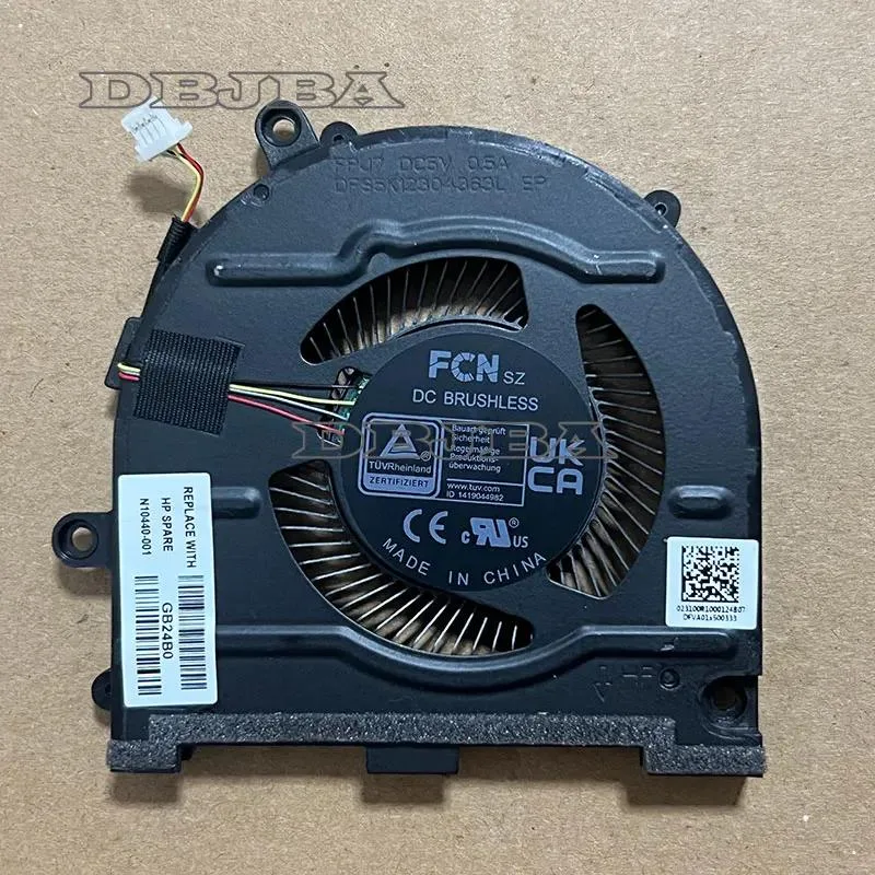 Small black laptop cooling fan with wire connector