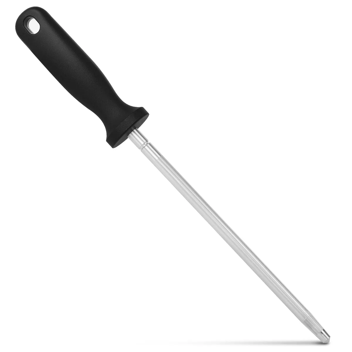 Silver 12 in honing rod with ergonomic PP handle