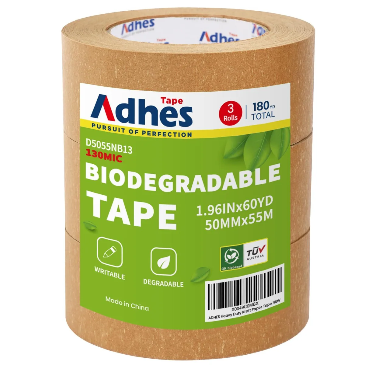  Kraft Paper Tape 2 Inch x 60 Yards 3 Rolls — product photo