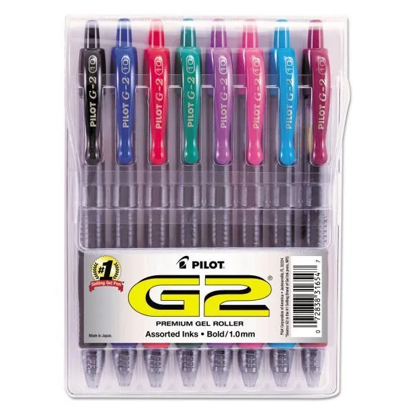 Pilot Pen Pilot Pen G2 Bold 1.0mm 8 Pack Assorted 31654 — product photo