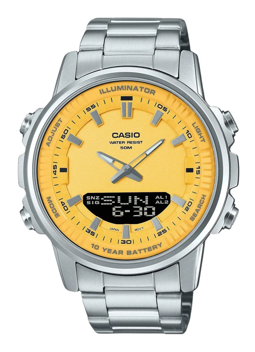 CASIO CASIO AMW-880D-9AV Yellow Dial Analog Digital Quartz Watch — product photo