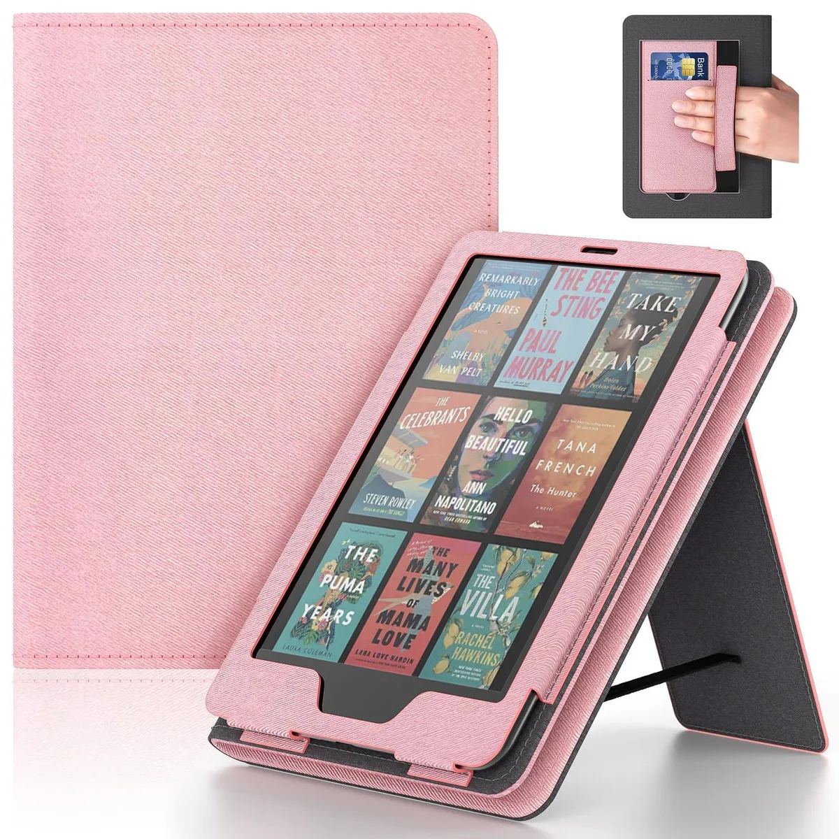Lainergie Kindle Paperwhite 7/6.8" Case Pink Stand Strap 12th 11th Gen 2024 2021 — product photo