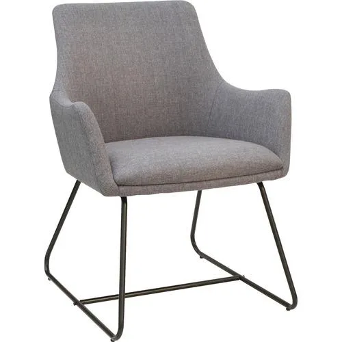 Lorell Lorell 68562 Gray Flannel Guest Chair Sled Base 25.1"W 26.1"D 33.5"H office furniture — product photo