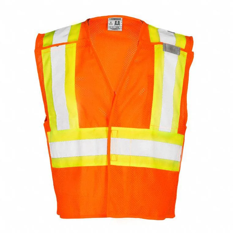 ML Kishigo ML Kishigo 1176-3X 3XL Class 2 Breakaway High Visibility Vest Orange traffic safety equipment — product photo