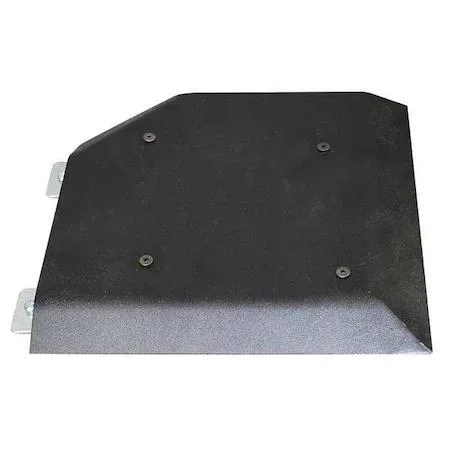 Black steel flat elbow coupling with screw-on mounting and grounding hardware