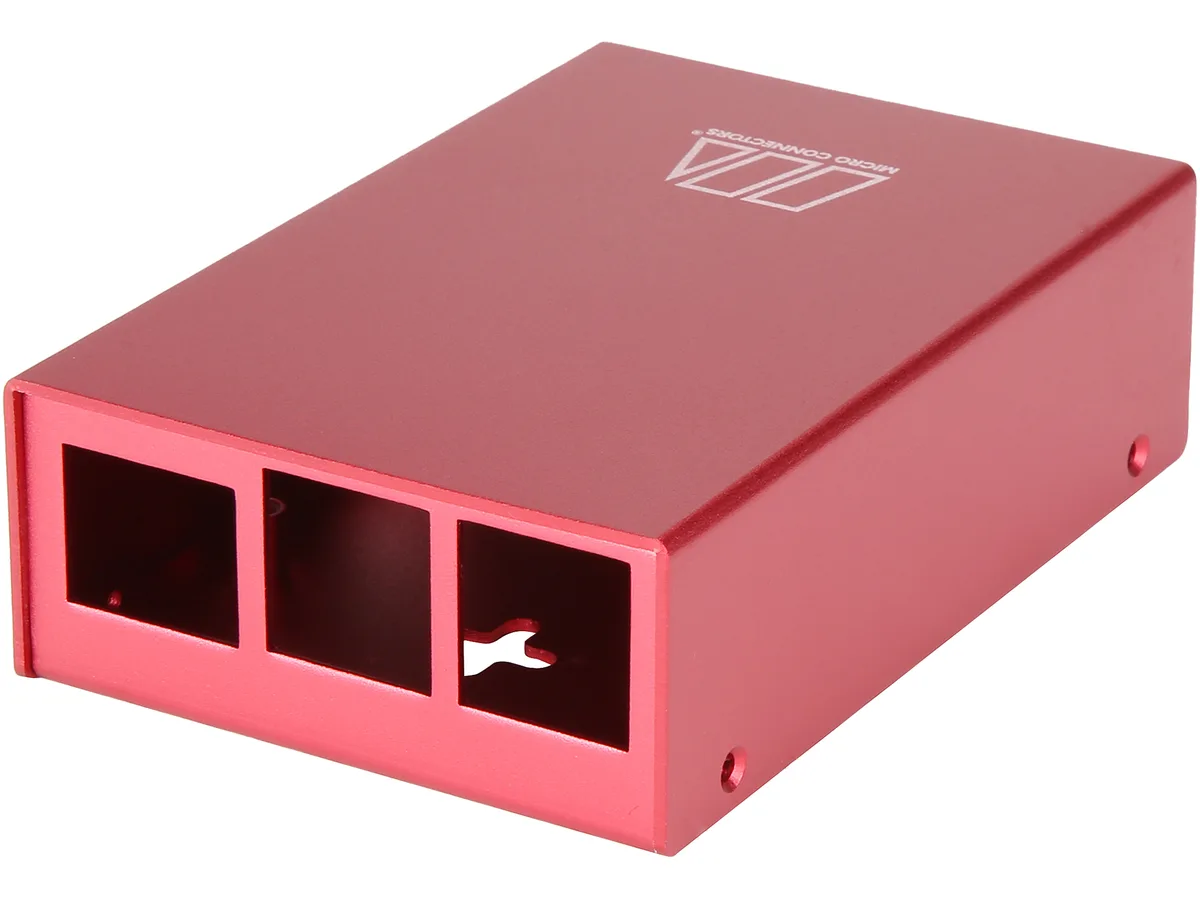 Micro Connectors Micro Connectors RAS-PCS03-RD Aluminum Case for Raspberry Pi 3 Model B/B+ (Red) — product photo