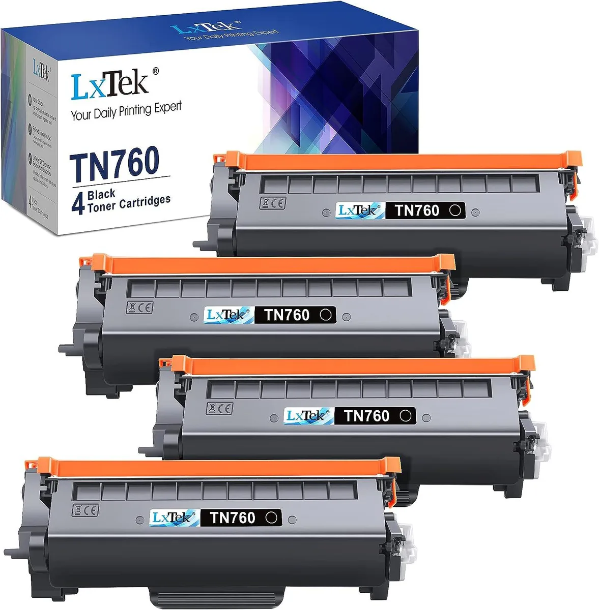 NuoTo NuoTo TN760 Black Toner Cartridge 4 Pack 3000 Pages — product photo