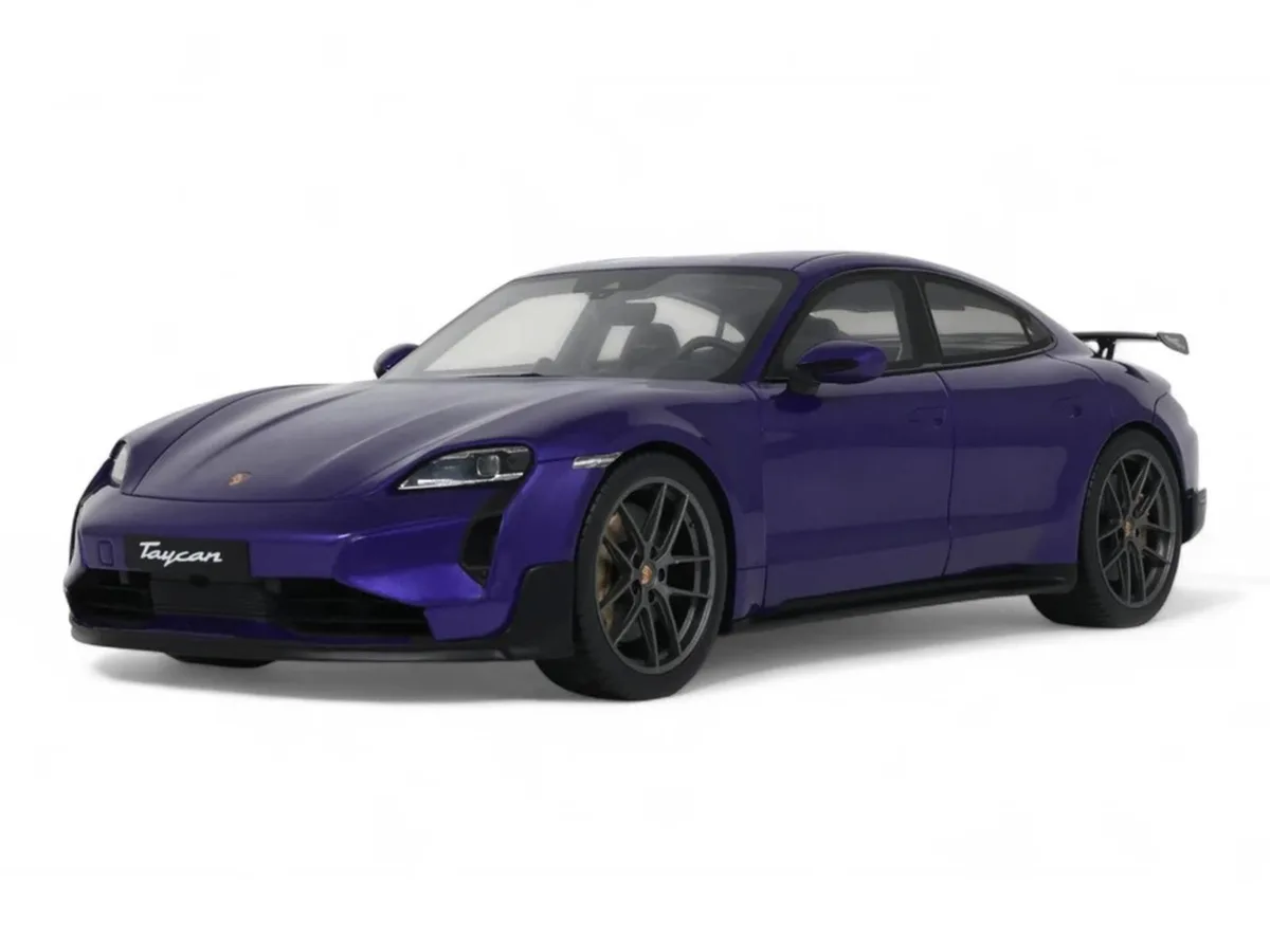 GT Spirit GT Spirit 2023 Porsche Taycan Turbo GT Purple Sky Metallic 1/18 hobby collectible — product photo