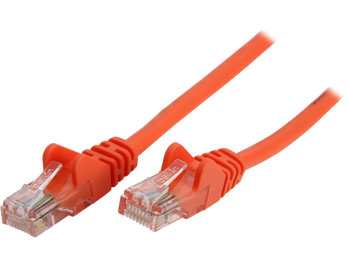 Belkin Belkin A3L791-25-ORG-S network ethernet cable 25 ft CAT5e orange — product photo