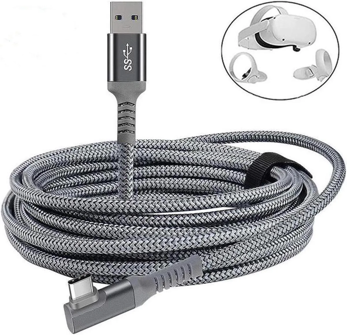 Aomoproing Aomoproing 16.4ft Nylon Braided VR Link Cable USB A to USB C 5Gbps — product photo