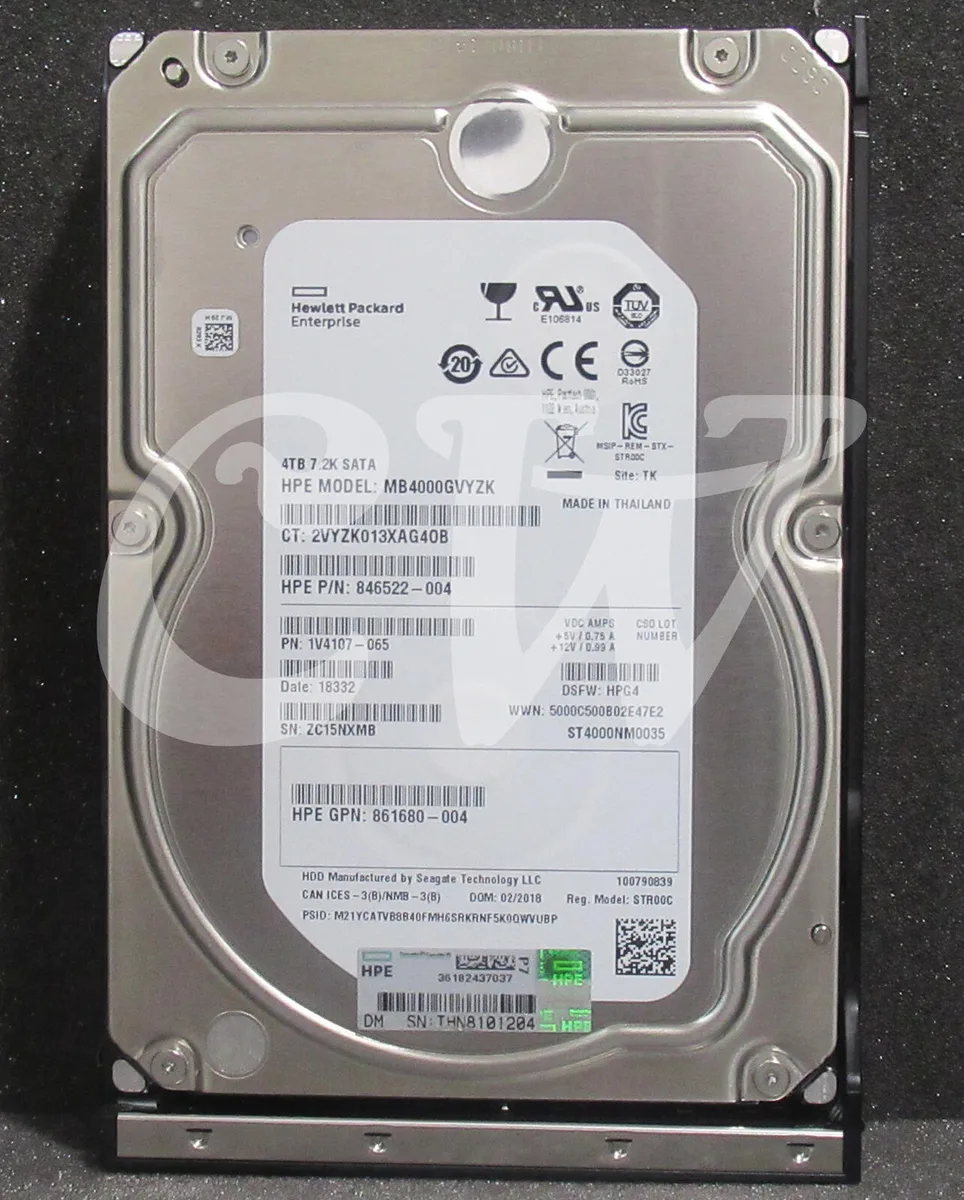 HPE HPE MB4000GVYZK 4TB 7.2K RPM 3.5" SATA internal hard drive — product photo