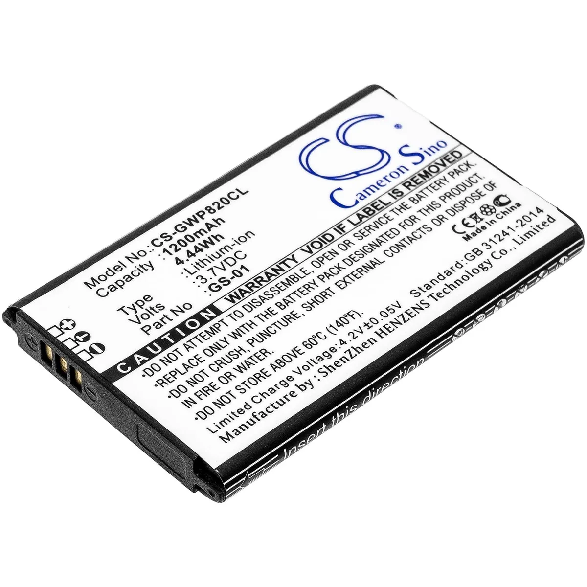 Cameron Sino DP730 cell phone battery 1200mAh 4.44Wh — product photo