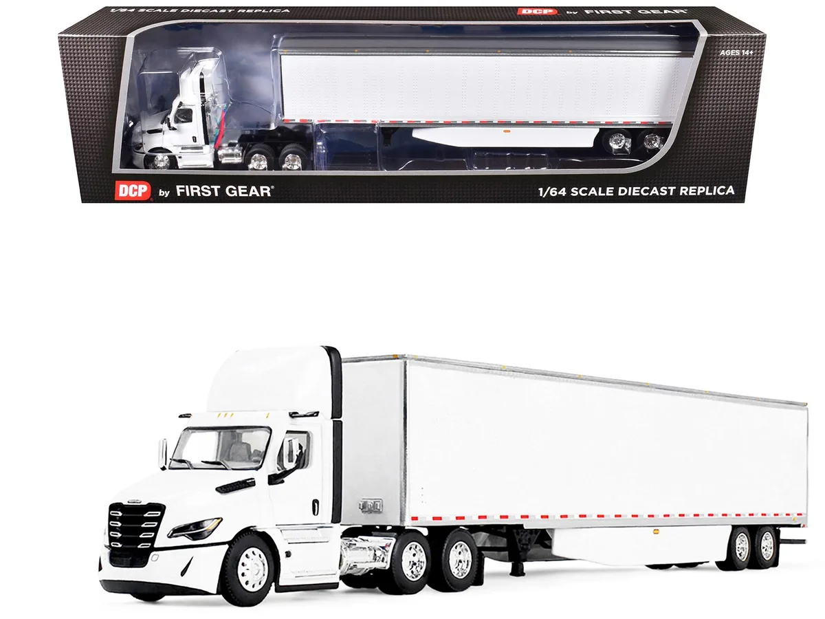 First Gear First Gear Freightliner Cascadia Raised Roof Sleeper &amp; 53' Trailer 1/64 Diecast — product photo
