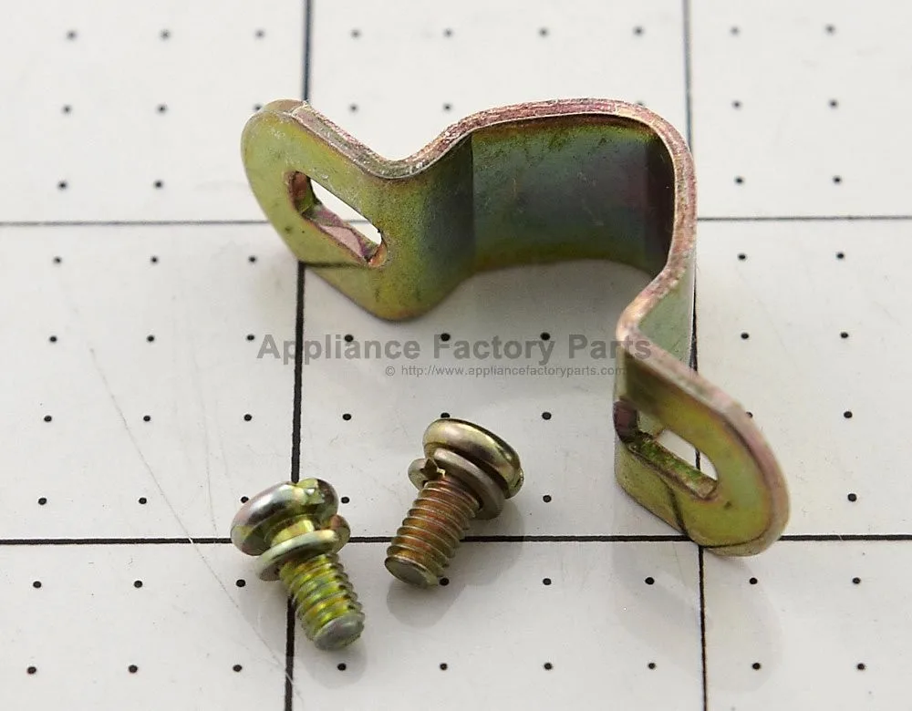 Metal bracket with curved arms and mounting holes