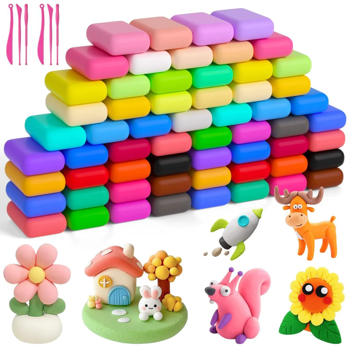  Avery Air Dry Clay Kit 60 Colors 6 Tools .381 kg — product photo