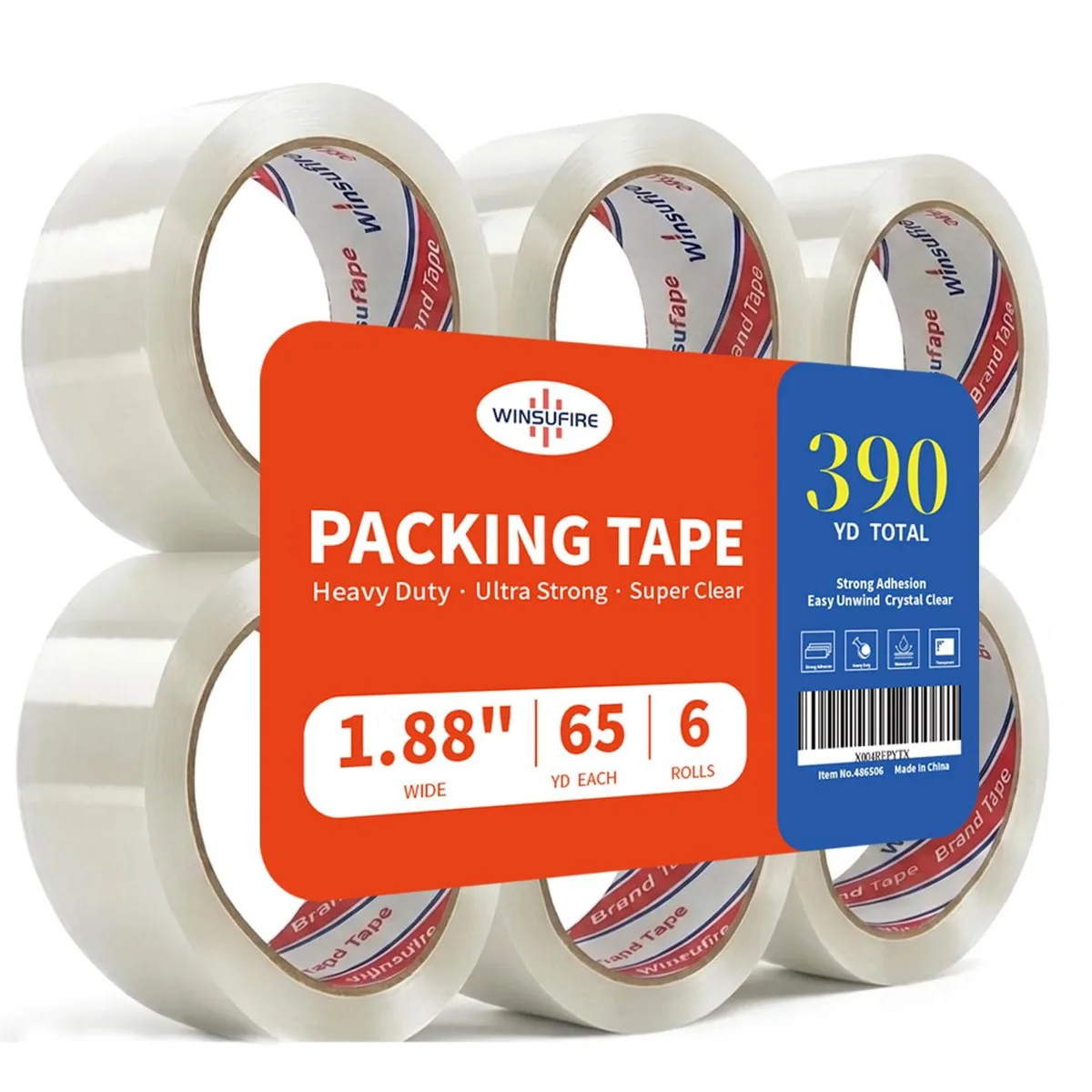  WINSUFIRE 10486506 tape 6 rolls 1.88 in x 65 yd 390 yd total — product photo