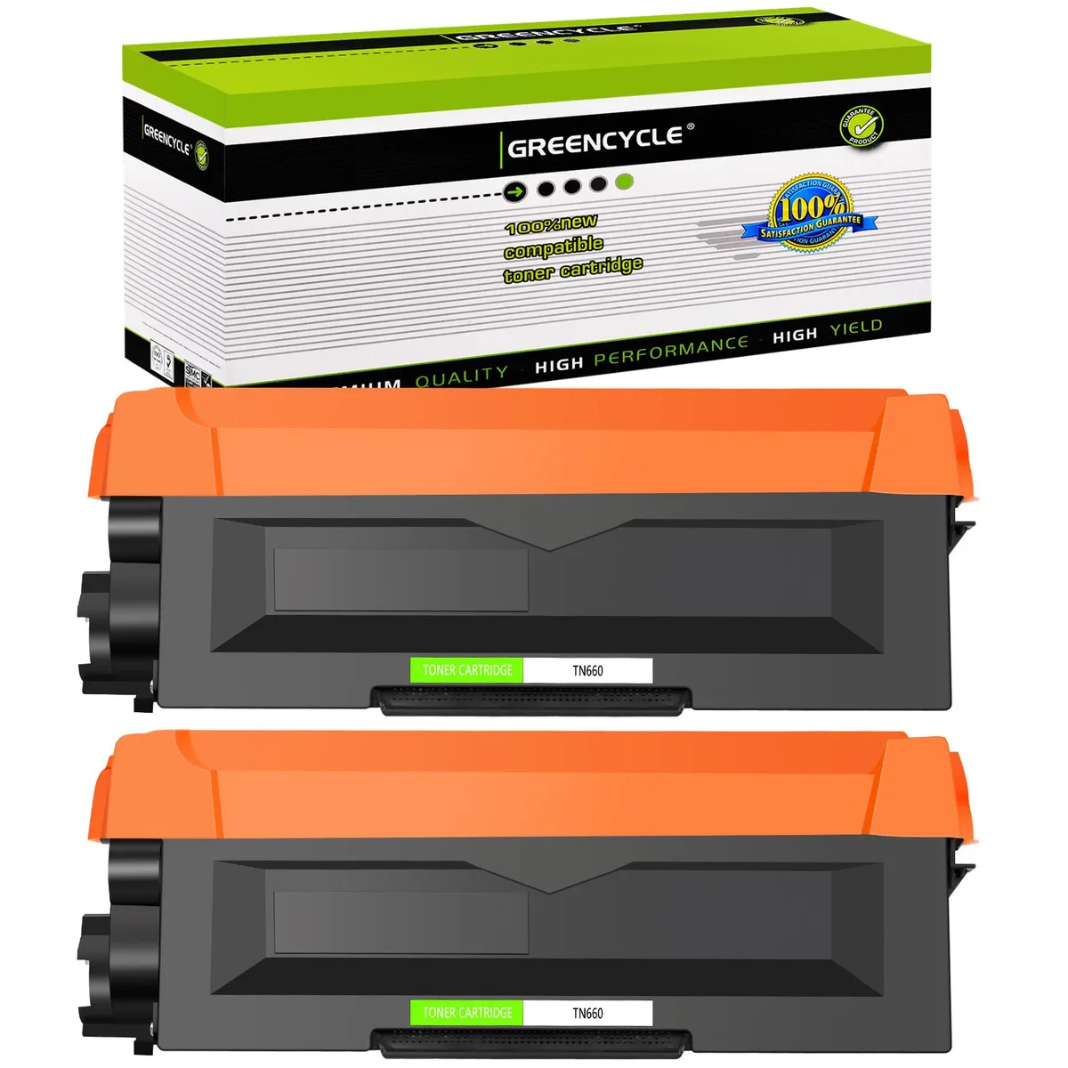 GREENCYCLE GREENCYCLE TN660 TN630 Compatible Toner Cartridge 2-Pack Black 2600 Pages — product photo