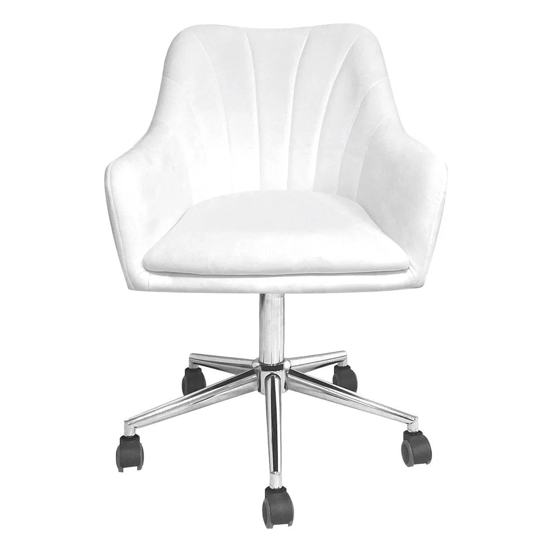 Impressions Vanity Company Impressions Vanity Company Sadie Swivel Vanity Chair White Velvet IVFC-IPS222-WHTV — product photo