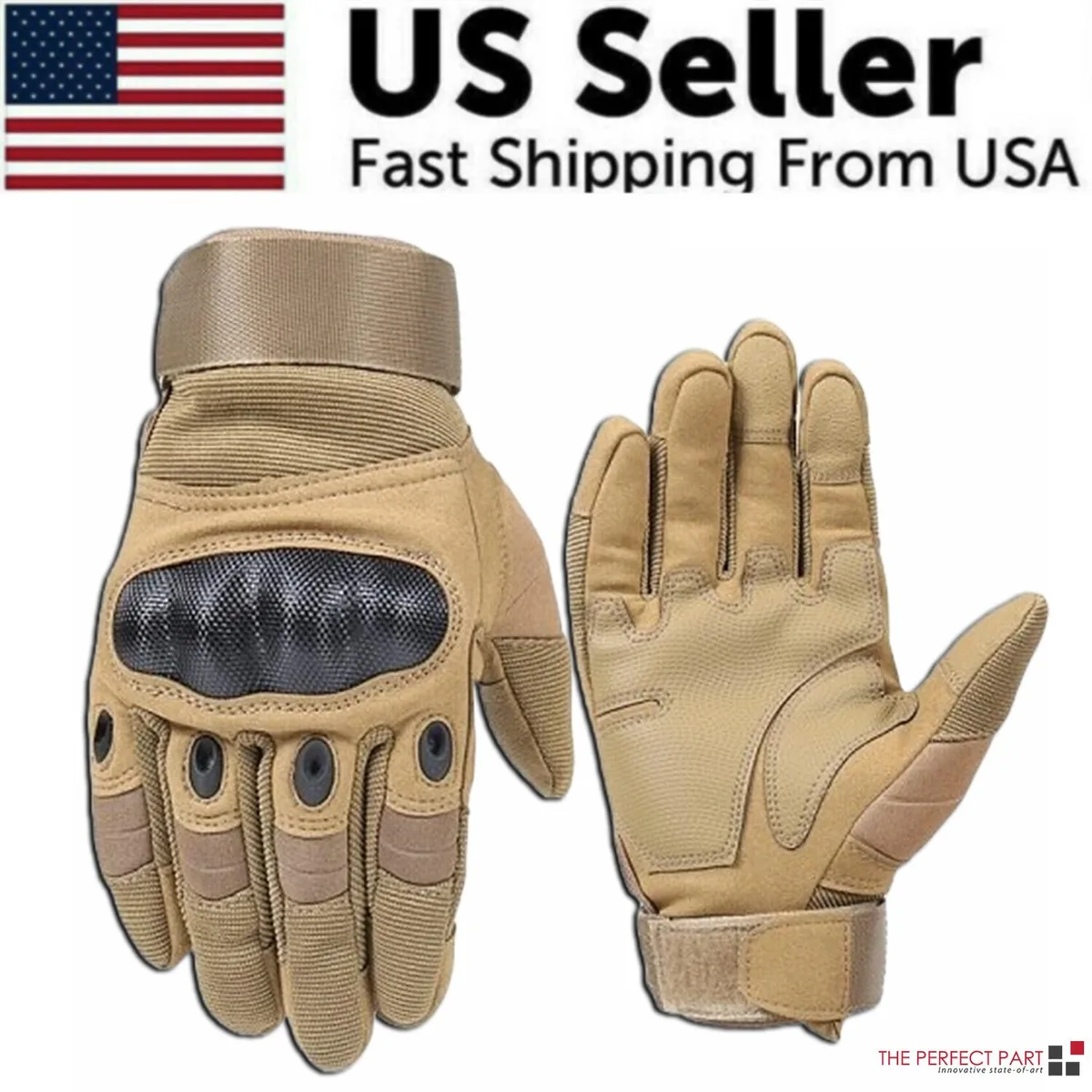 The Perfect Part The Perfect Part Tactical Motorcycle Full Finger Gloves XL airsoft tactical gear — product photo