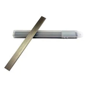 Five new 8 inch high carbon steel scraper blades in a pack