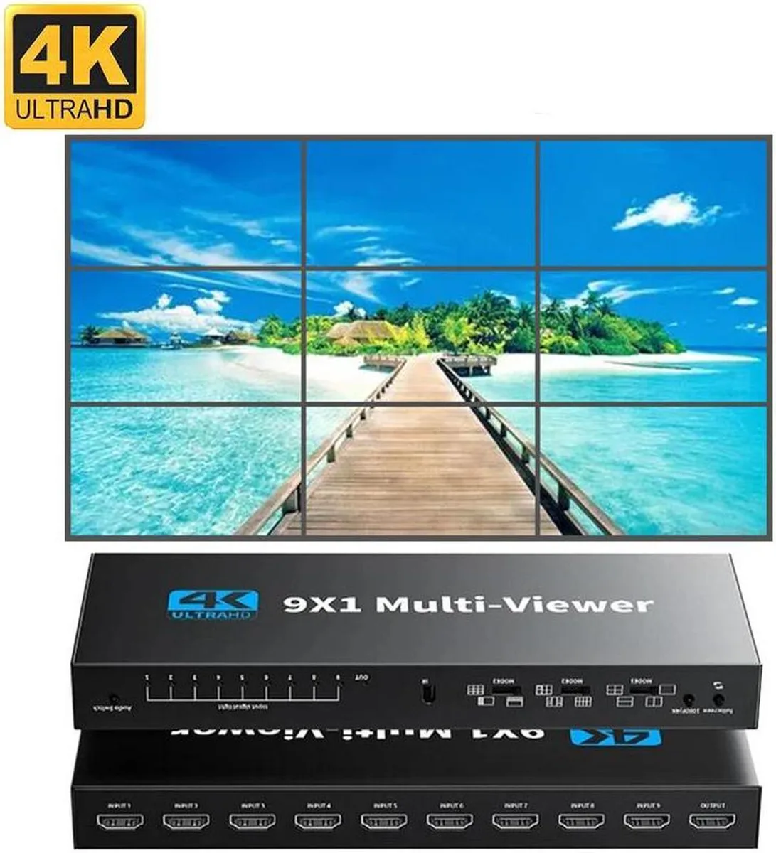 Vszerda Vszerda 4K HDMI Multiviewer Switch 9x1 10 Display Modes — product photo
