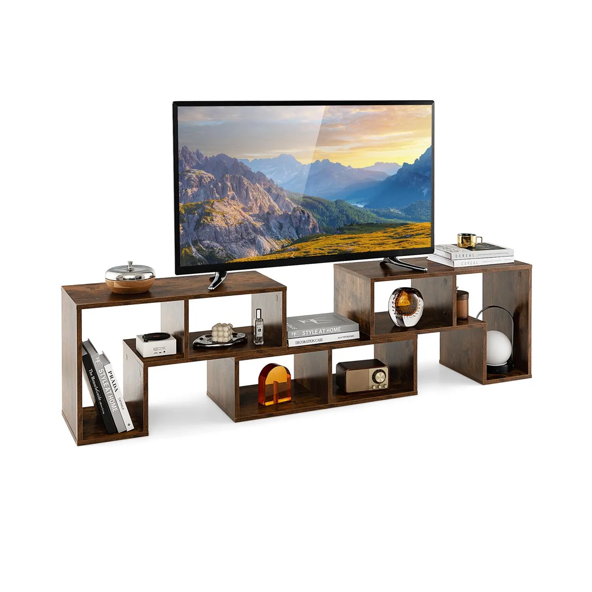 SlickBlue SlickBlue 3-Piece TV Stand 65 in Brown — product photo
