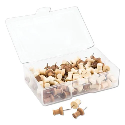 U Brands U Brands 3085U0624 fashion push pins wood assorted 100 pack — product photo