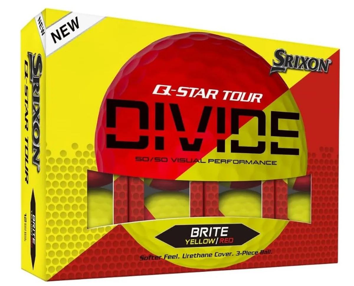 Srixon Q Star Tour Divide 2024 golf ball yellow and red matte finish