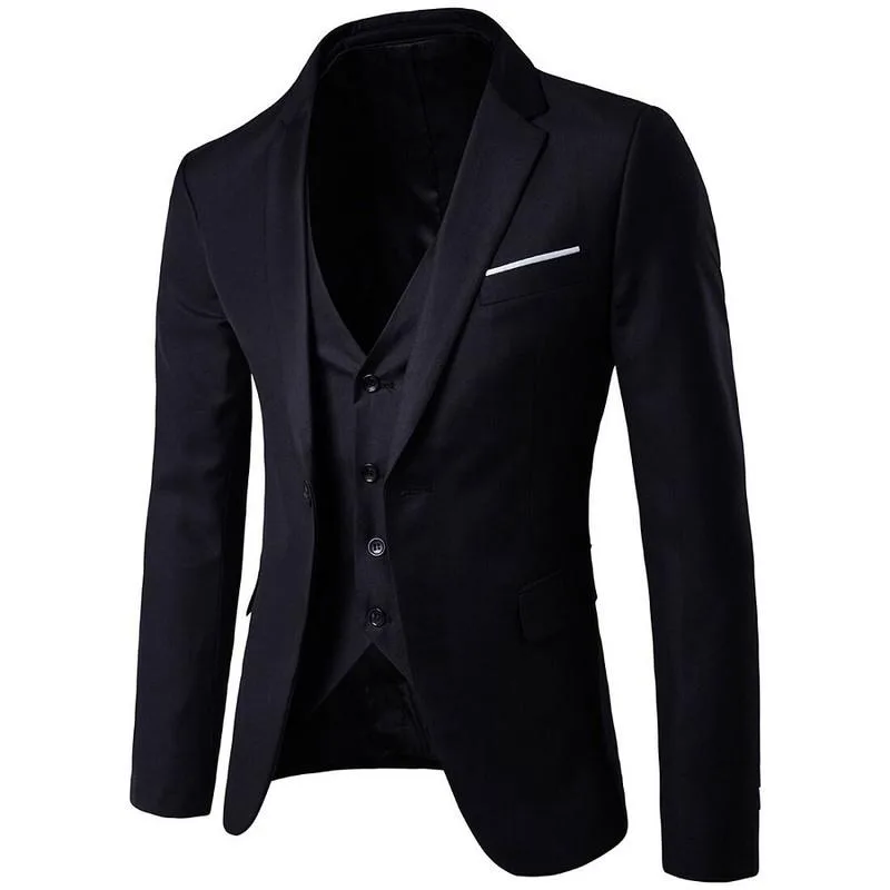 MOMOHIPPO MOMOHIPPO Men's Suit 3-Piece Slim Fit One Button Black X-Small — product photo