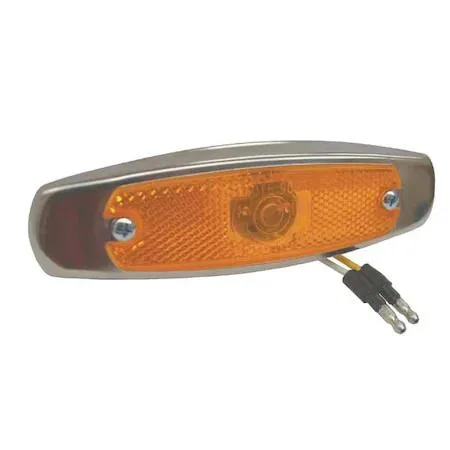 Low-profile rectangular amber LED clearance lamp with screw mounting