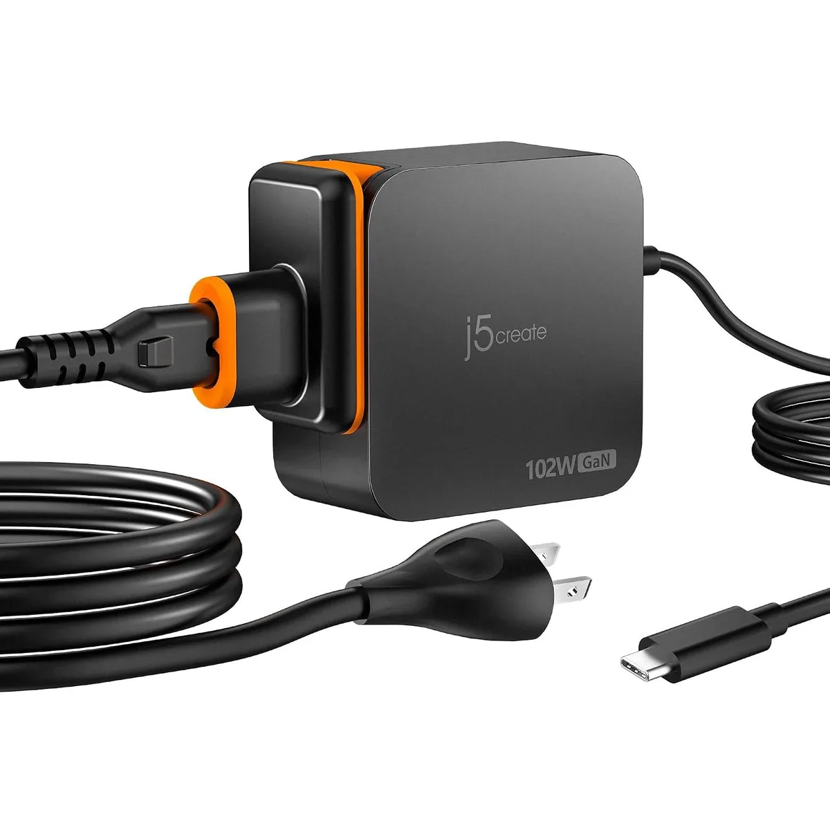 LORDWORLD LORDWORLD 102W GaN USB-C 2-Port Nano Charger with 1.8m Cable — product photo