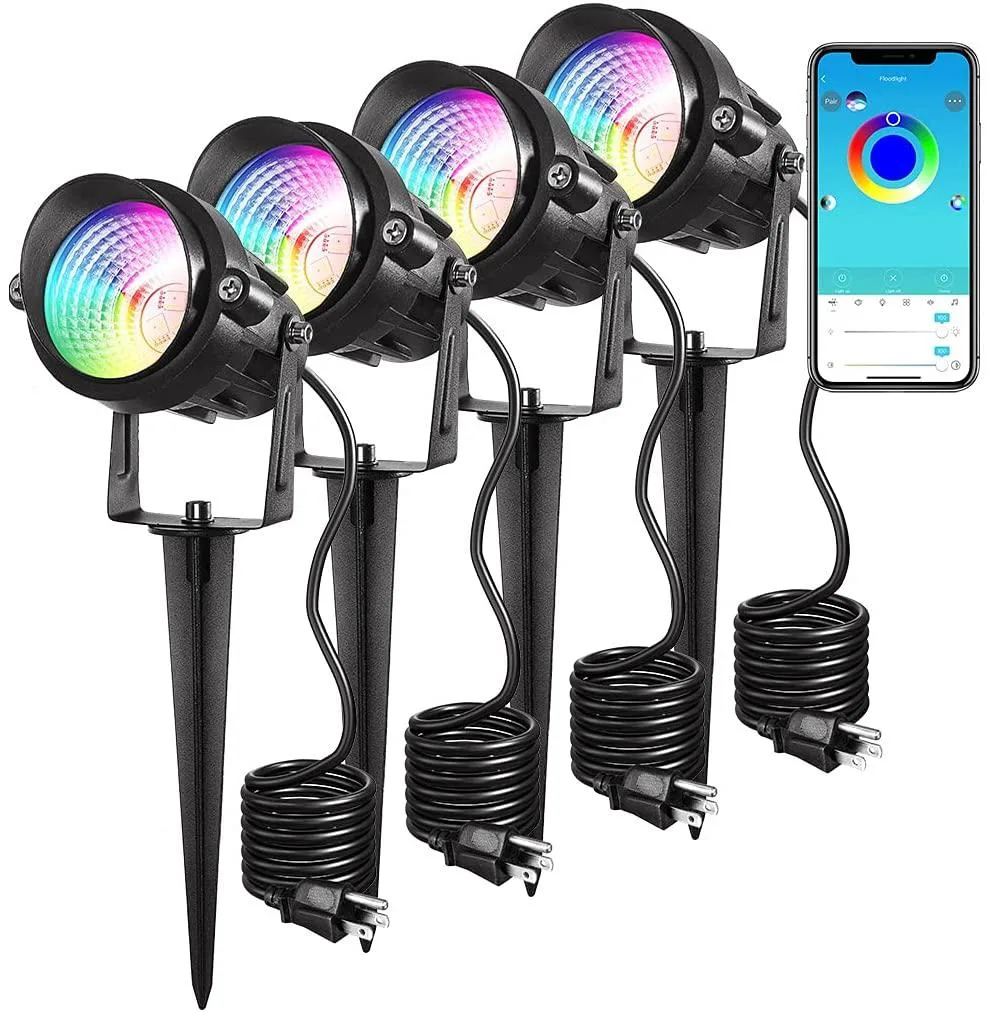 Four black medium path lights in a pack
