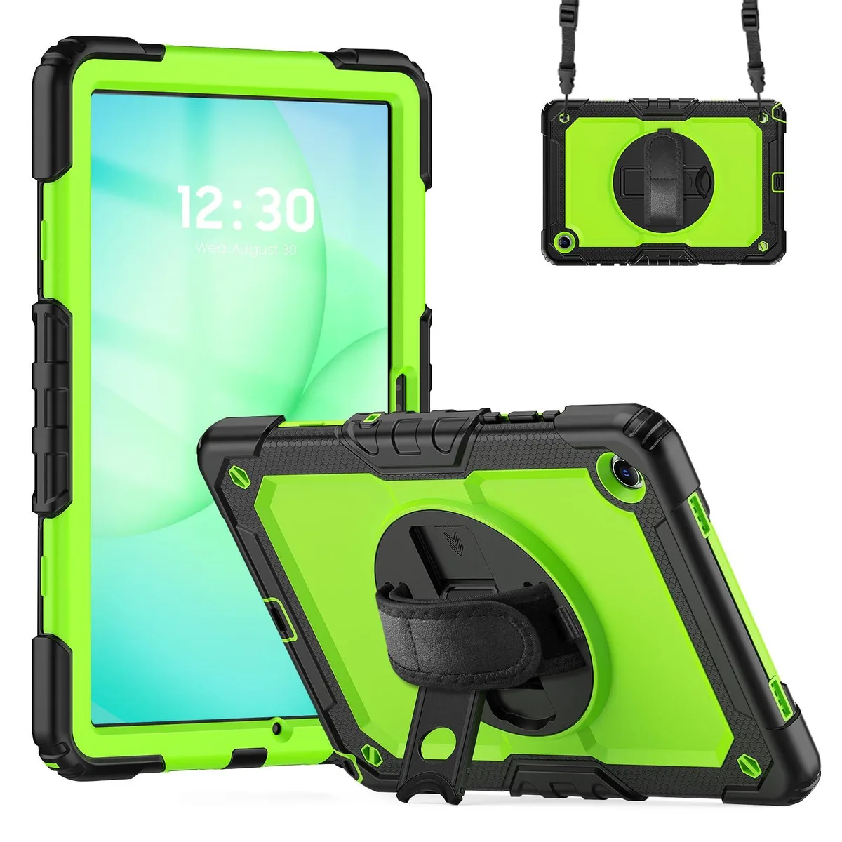 Timoom Timoom Heavy Duty Shockproof Case 360° Stand Straps 11" GreenPC — product photo