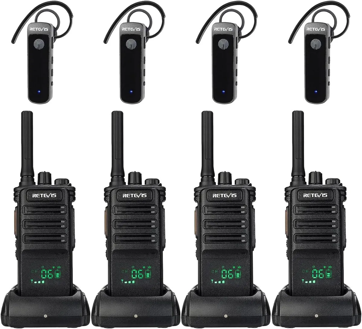 Retevis Retevis RB89 two-way radio 4-pack with earpiece and mic — product photo