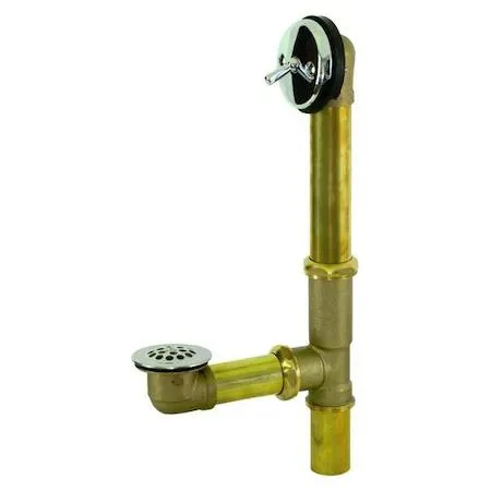 Gold finish trip lever with brass strainer and stainless steel drain components, 1-1/2 inch pipe size