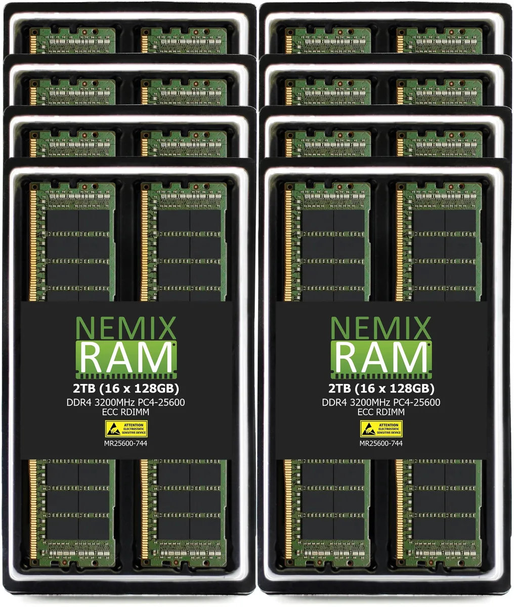 NEMIX RAM NEMIX RAM 2TB (16 x 128GB) DDR4 3200MHz PC4-25600 4Rx4 ECC RDIMM server RAM — product photo