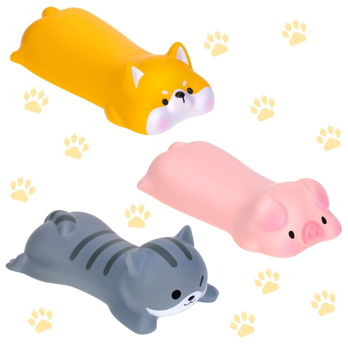Lincia Wrist Rest Set Cat Pig Dog 3 Pcs PU 4.92x2.36x.1 in — product photo