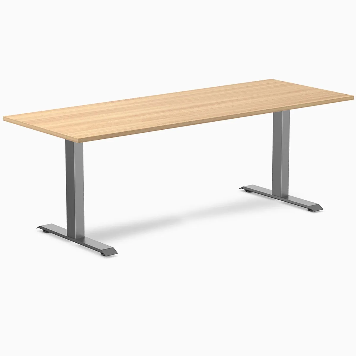 Desky Desky Zero Fixed Height Desk Sublime Teak 78.7 x 29.5 in Space Gray — product photo